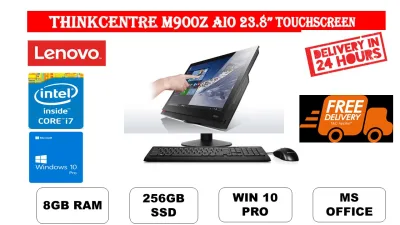 Lenovo ThinkCentre AIO M900Z Computer | 23.8" FHD Display | 3.2 GHz Intel Core i7-6700 Quad-Core | 8GB Ram| 256GB SSD | DVD | FREE Keyboard and Mouse(Refurbished)
