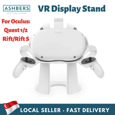 VR Stand, Virtual Reality Headset and Controllers Holder, VR Headset Display Rack Compatible with Oculus Quest 2/Oculus Quest/Oculus Rift/Rift S, Google Daydream, Samsung VR. Available In Black Or White