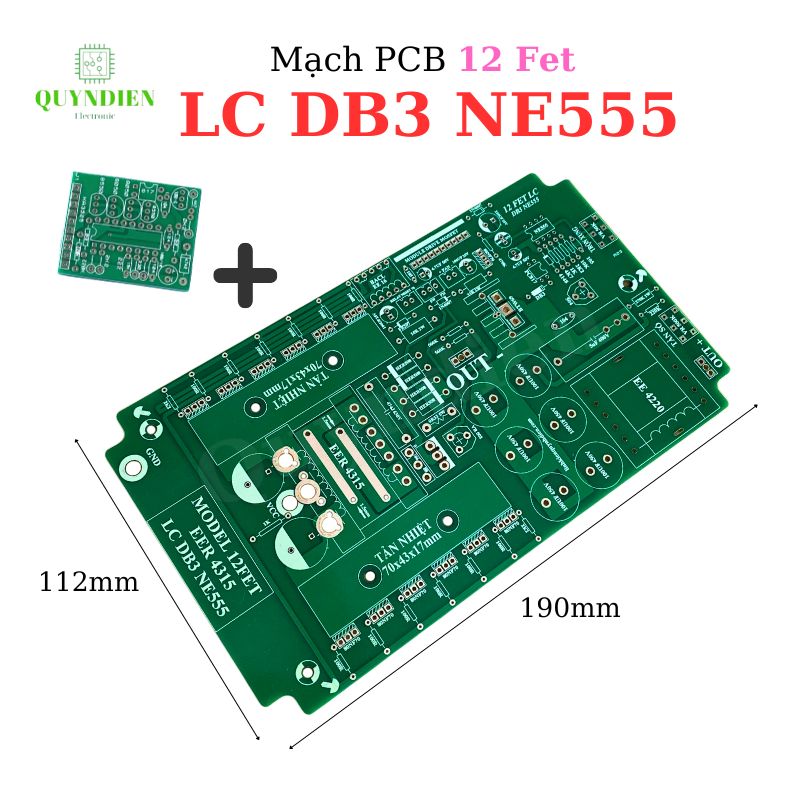 PCB bo mạch kích điện 12 fet LC DB3 NE555 Biến áp máy hàn E43 Phíp FR4 + Dao động KA3525 - Linh K