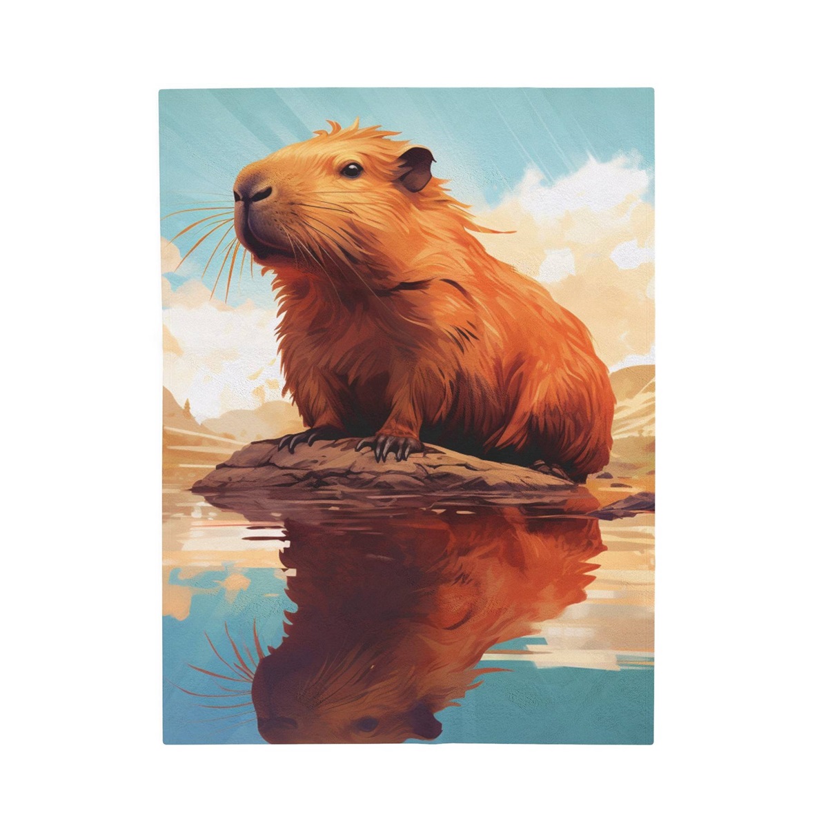 Chăn capybara chăn flannel vải nhung mềm mại Chăn Lông Cừu lông mịn nhẹ quà tặng bé gái capybara hoà