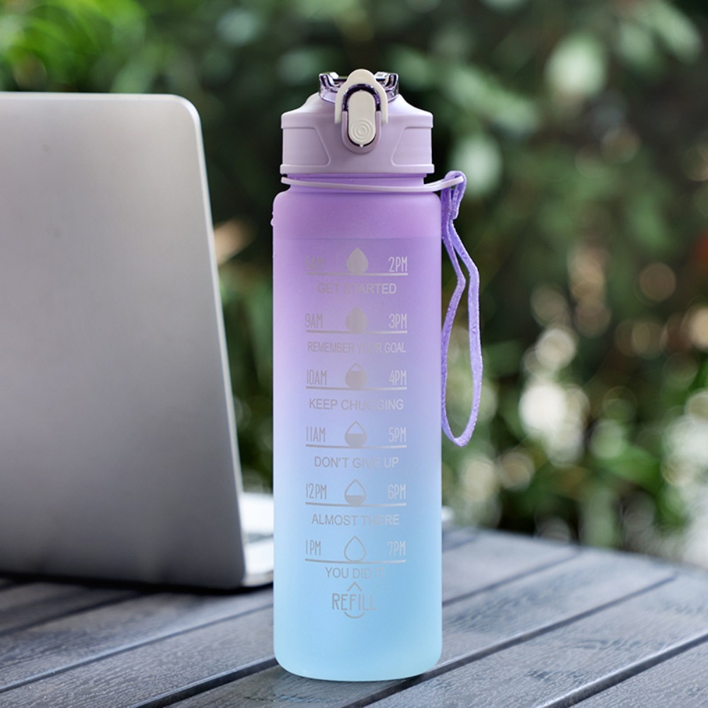 HUISHU Di động Chai nước Nhựa Dung tích lớn 750ml Chai nước trong suốt  Chống rò rỉ Ấm đun nước du lịch Học sinh người lớn - 2