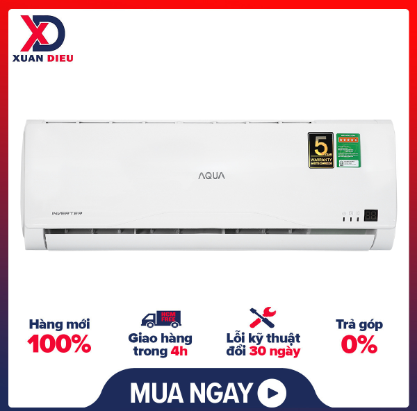 Bảng giá Máy lạnh Aqua Inverter 1 HP AQA-KCRV10TR Mới 2022 - GIAO HÀNG MIỄN PHÍ HCM