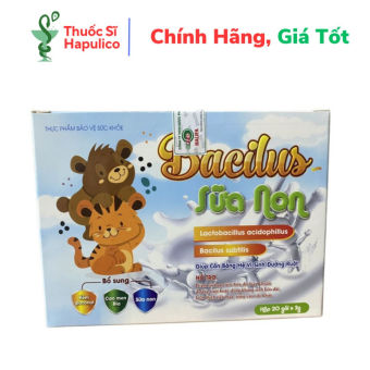 Men vi sinh Bacilus sữa non Bổ sung kẽm, sữa non giảm rối loạn tiêu hóa, nâng cao sức khỏe - Hộp 20 gói x 3g