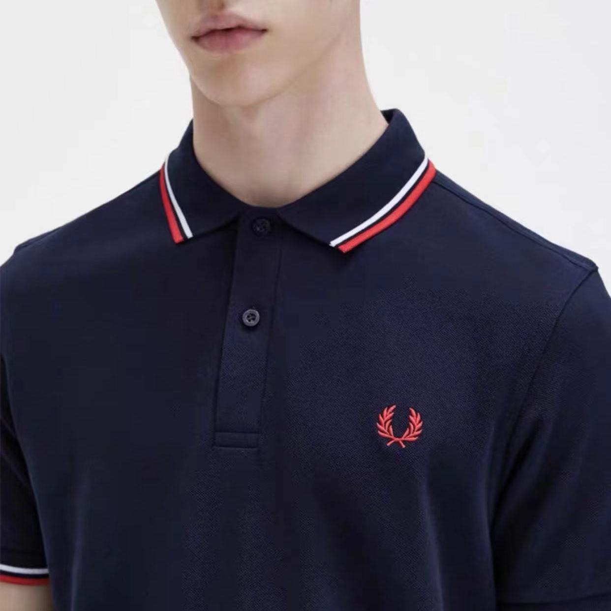 2024 Fred Perry FRED PERRY Lúa mì mùa hè ngắn tay áo ve áo mỏng polo áo kinh doanh đơn giản cotton n