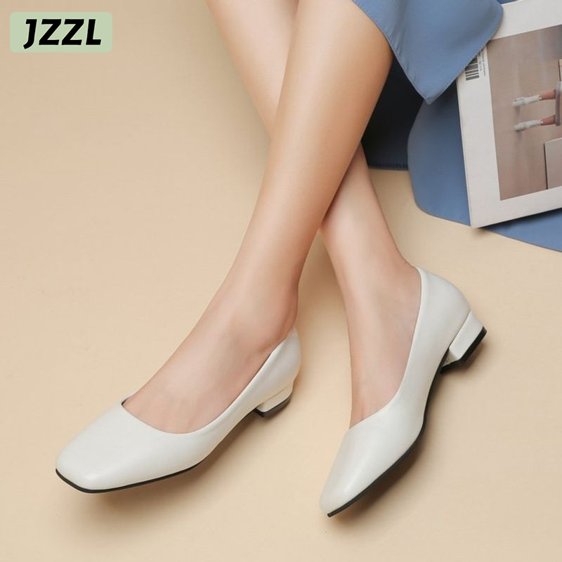 JZZL Fashionable Square Toe Flats, Perfect for Any Occasion, Easy Slip-On Design