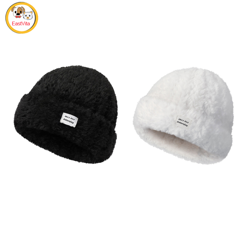 Women Winter Plush Hat DMZ95 Thickened Skullcap Slouchy Warm Skull Cap