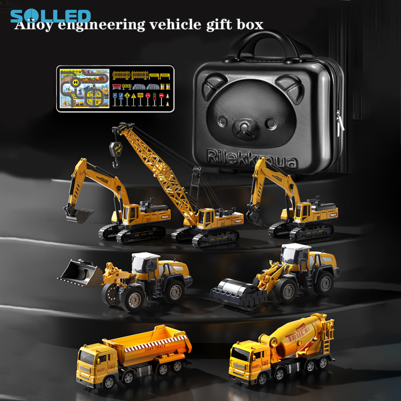 7pcs Kids Engineering Vehicle Toy Set Excavator Forklift Crane Tipper Truck Model Transporter Car Toys Gifts ราคา 2,450 บาท*ส่งฟรี