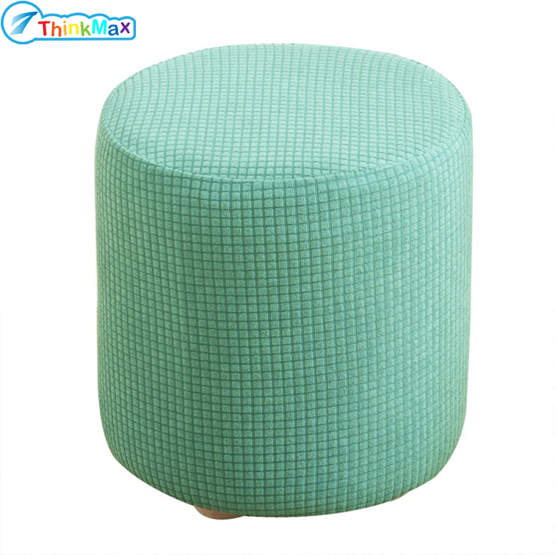 2024New!Round Stool Cover Solid Color Stretchable Elastic Replacement Furniture Protector Round Couch Sofa Cover ราคา 81 บาท*ส่งฟรี