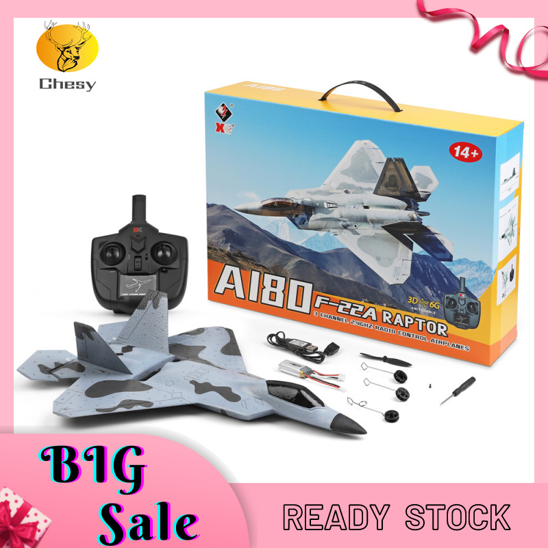 RC Plane A180 F22 Remote Control Airplane With 3D/6G Mode Spare Propeller 3 Channel Brushless RC Aircraft ราคา 2,044 บาท*ส่งฟรี