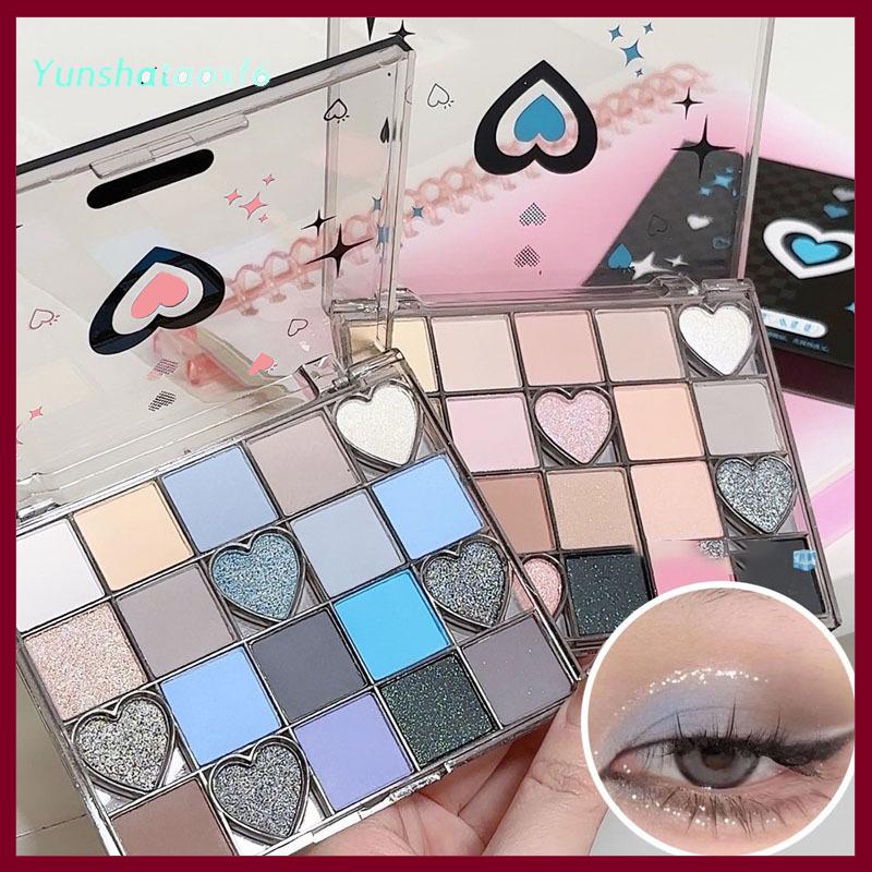 yunshataoxf Dikalu người yêu Eyeshadow Palette mát mẻ săn chắc Matte ánh sáng Ngọc Trai Sáng bóng màu đen màu hồng Smokey màu xanh Punk kim loại bóng mắt trang điểm