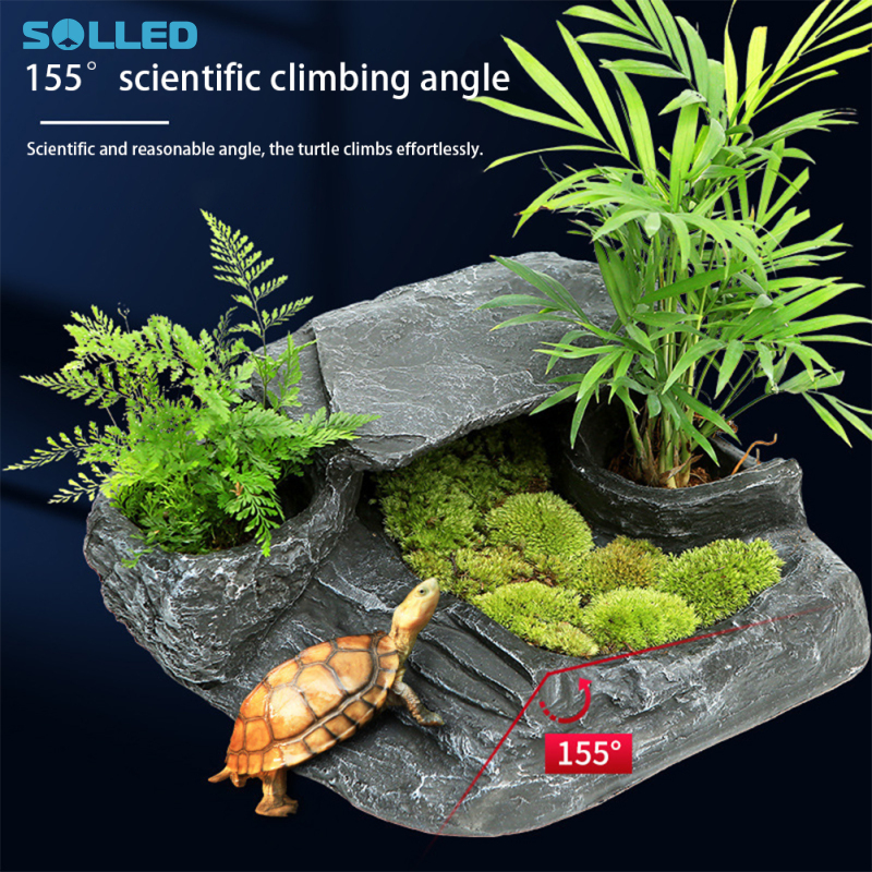 Resin Turtle Platform Dock Resting Aquarium Turtle Tank Decorations Hideout Cave Small Reptile Platform Hiding Cave Decor ราคา 436 บาท*ส่งฟรี