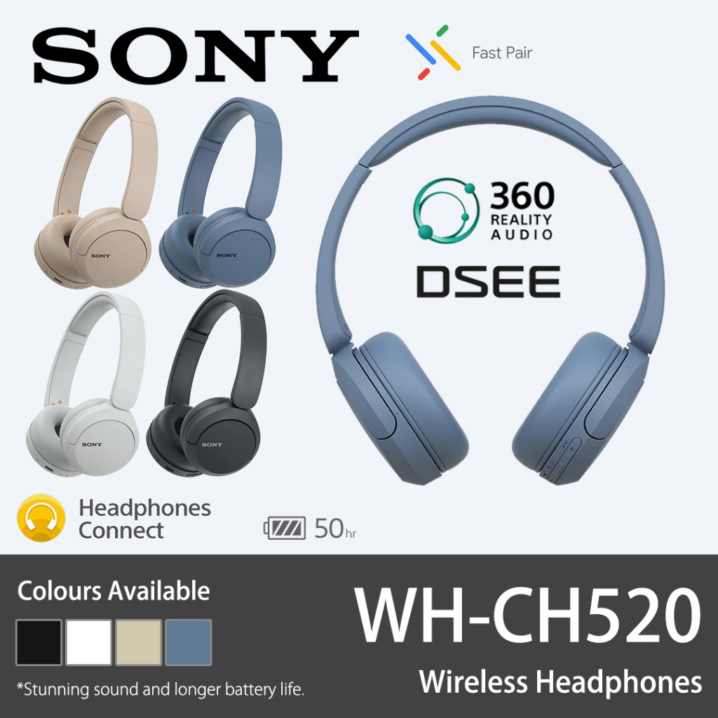 *Tai Nghe Bluetooth Không Dây Sony WH-CH520 TWS Có Micro Chất Lượng Cao