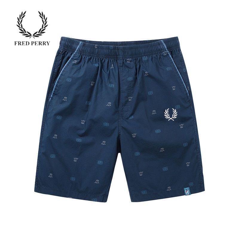 2024 Phong Cách Anh Quốc đích thực Fred Perry lúa mì mùa hè cotton trẻ và trung niên quần short nam giản dị quần rộng Quần đi biển thẳng