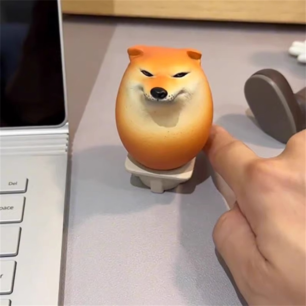 Ready Stock Egg Shiba Inu Dog Pinch Doll Decompression Desktop Toy