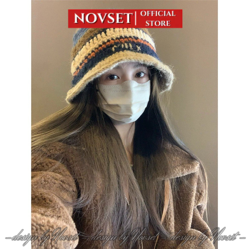 Mũ len nữ phong cách hàn quốc NOVSET Nón len tiểu thư cho nàng