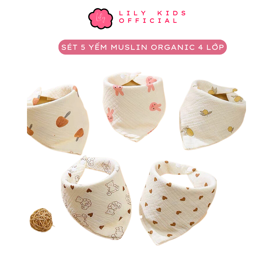 Khăn mặt xô, yếm tam giác xô muslin hàng cao cấp cho bé