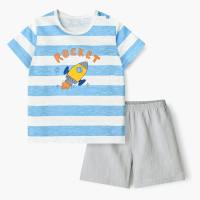 Bộ ngắn tay thun cotton mịn bé trai bé gái mặc nhà mùa hè Unifriend Hàn Quốc U2023-31. Size đại 5 6 8 10 tuổi