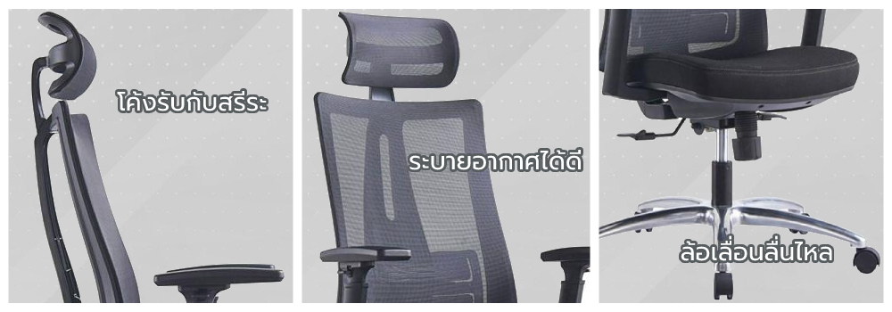 เก้าอี้เพื่อสุขภาพ Ergonomic เฟอร์ราเดค รุ่น Haya สีดำ-1