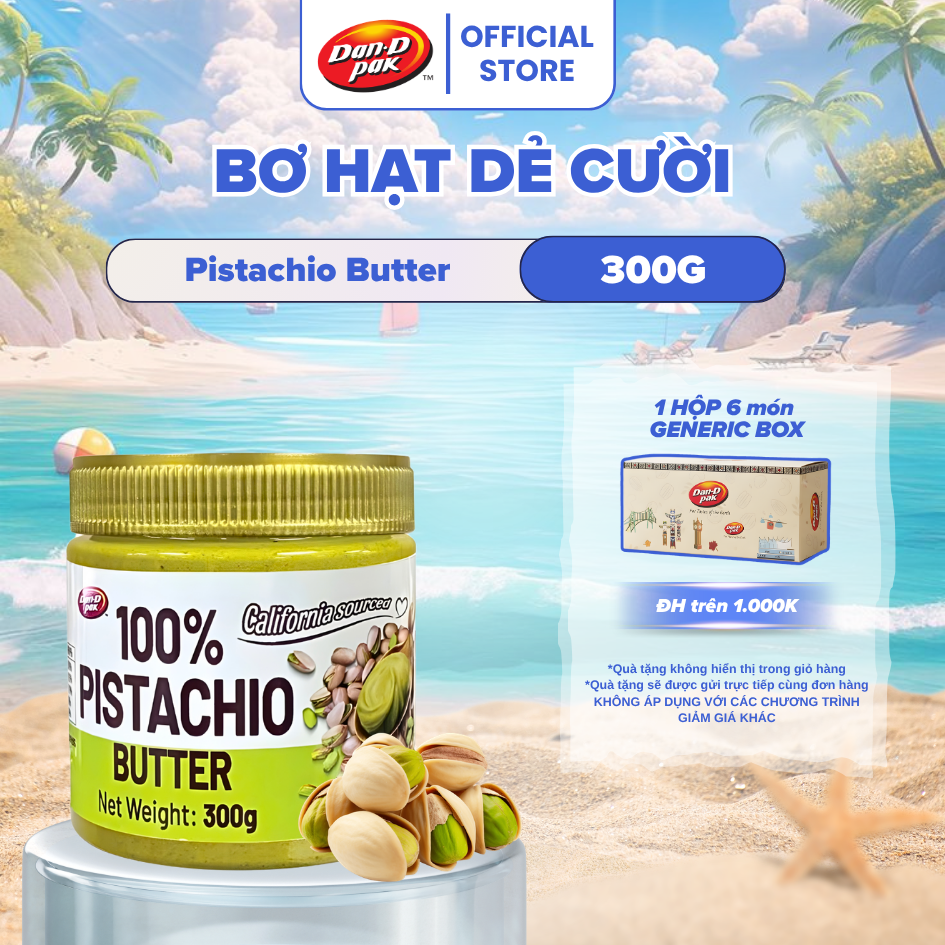 Bơ Hạt Dẻ Cười Nhập Khẩu Hoa Kỳ Dan D Pak I Pistachio Butter I 300g