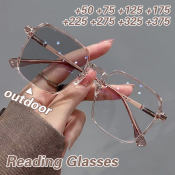 Photochromic Reading Glasses for Women, Anti Blue Light, Large Frame