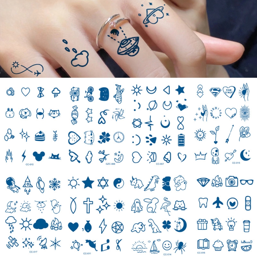 Hình Xăm Dán 15 Ngày Không Trôi, Tattoo Tạm Thời Mini, Gợi Ý Vị Trí Dán Cực Chất - The Sally Shop