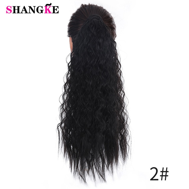 Shangke Xoăn Dài clip trong tóc đuôi tóc giả Pony tóc đuôi mảnh với Kẹp Tóc Tóc tổng hợp giả đuôi ngựa tóc đuôi mở rộng