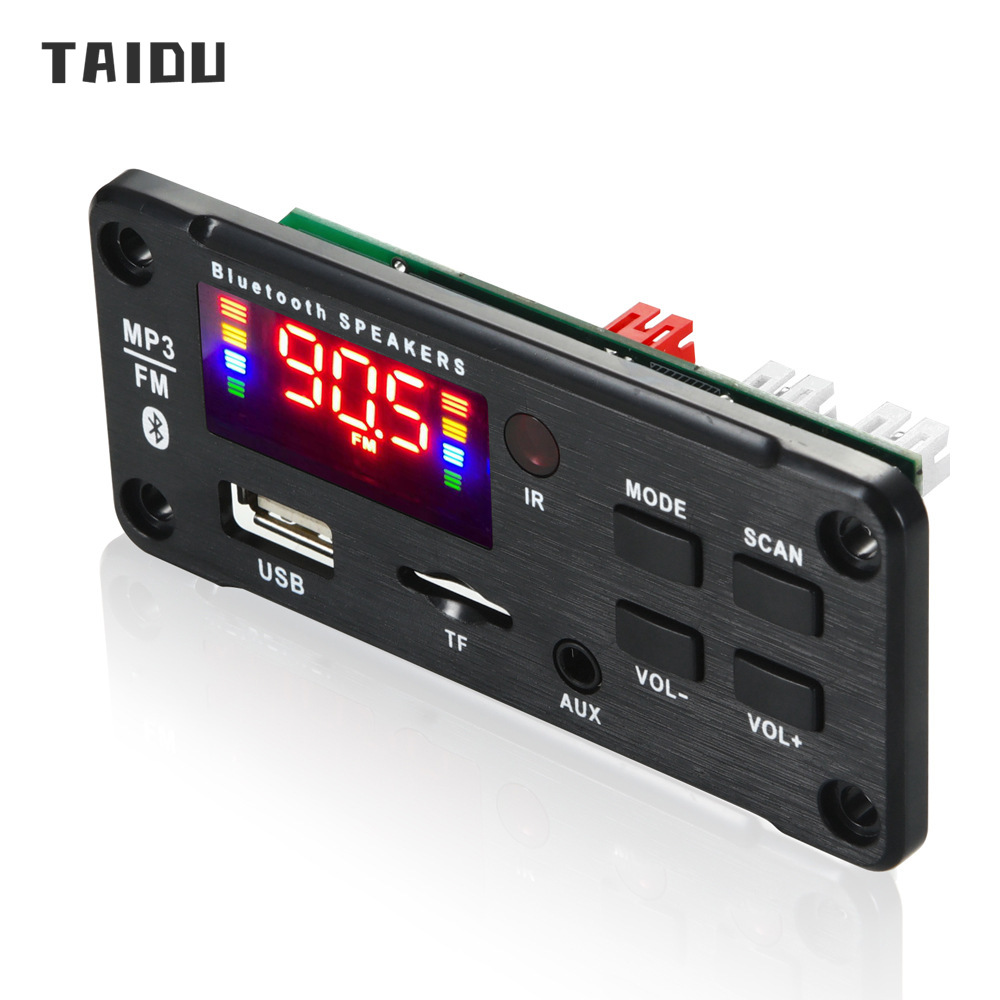 TAIDU Large color screen with bluetooth and power amplifier 2*25W with call recording lossless car mp3 decoder module ราคา 234 บาท*ส่งฟรี