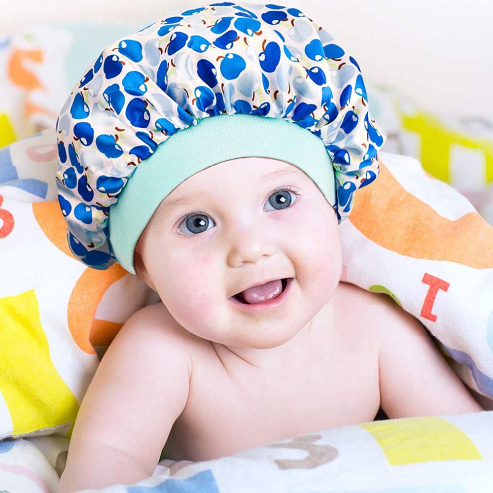 KELANSI Headwear Cute For Children Flower Dots Baby Silky Satin Bonnet
