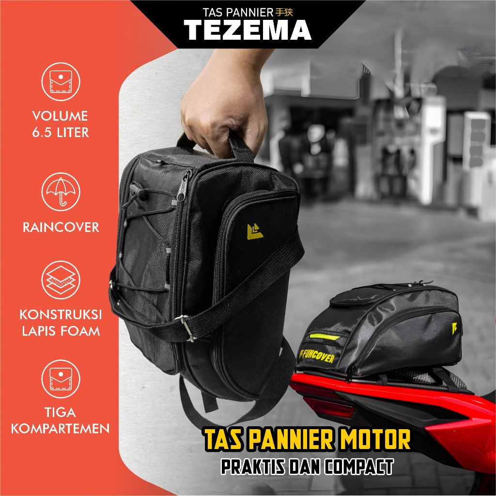 Box Tas Pannier Motor Gadget Sepatu Compact Raincoat Tezema Funcover Harga 86,388 rupiah*Gratis Ongkir