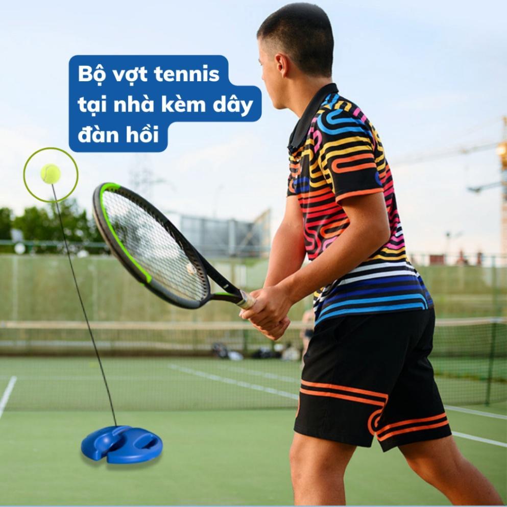 Bộ Vợt Tennis Tập Tại Nhà Kèm Dây Đàn Hòi Và Đế Cho Người Mới Bắt Đầu - Dụng Cụ Tập Tennis Tập Phản Xạ