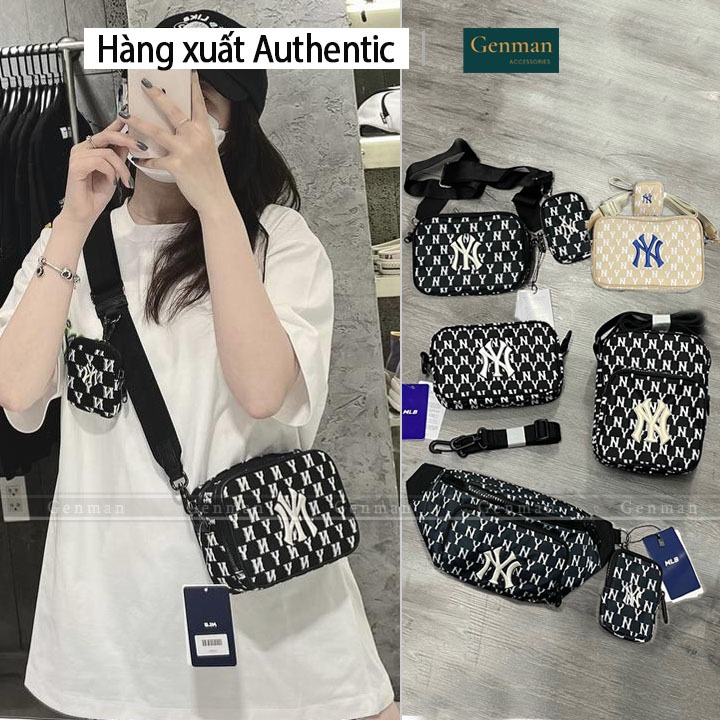 Túi đeo chéo ny cross bag monogram mini nam nữ hàng hiệu, thiết kế thời trang, túi ny full tag code