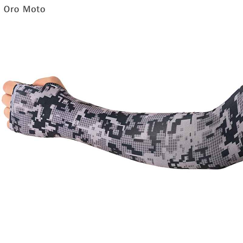Oro Moto Băng lụa cánh tay tay áo UV bảo vệ đi xe đạp Câu cá Chạy ngụy trang dài tay áo