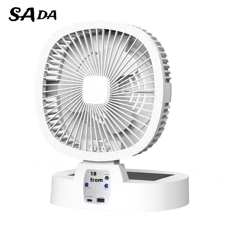 SADA Outdoor Solar Energy Recharge Fan Camping Portable Mini Little Fan Night Light Folding Fan ราคา 746 บาท*ส่งฟรี