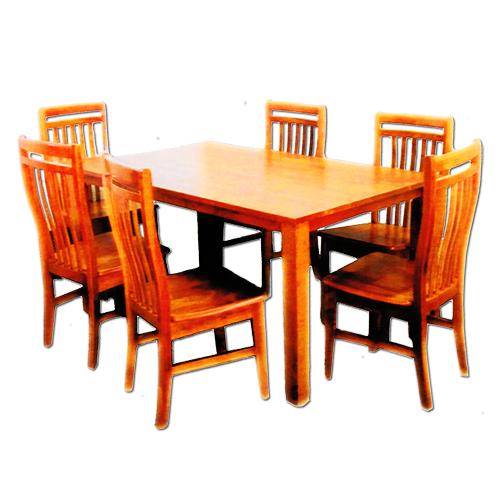 Furniture Living 1+6 Solid Wood Dining Set (Cherry)