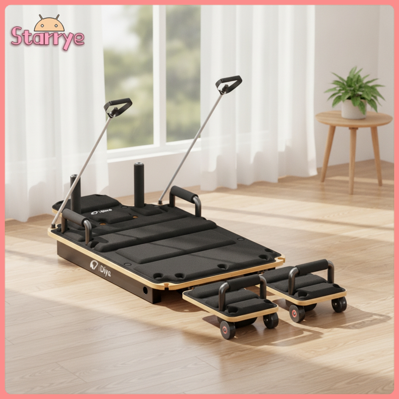 Sunnimix Space-Saving Foldable Pilates Reformer Compact Pilates Reformer with Resistance Rods Portable Fitness Equipment Quiet for Adults, Apartment, Living Room ราคา 17,797 บาท*ส่งฟรี