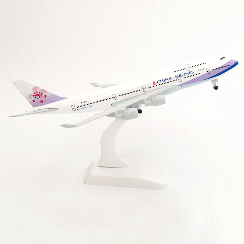 Không khí Đài Loan Trung Quốc hãng hàng không B747 mô hình máy bay Boeing 747 đường hàng không máy bay Hợp kim kim loại di động mô hình máy bay 16cm/20cm