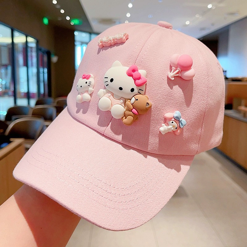 Children's Hat 2024 Spring and Autumn Girls' Cartoon Versatile Baseball Cap Girl Sun Protection Sun-Poof Peaked Cap