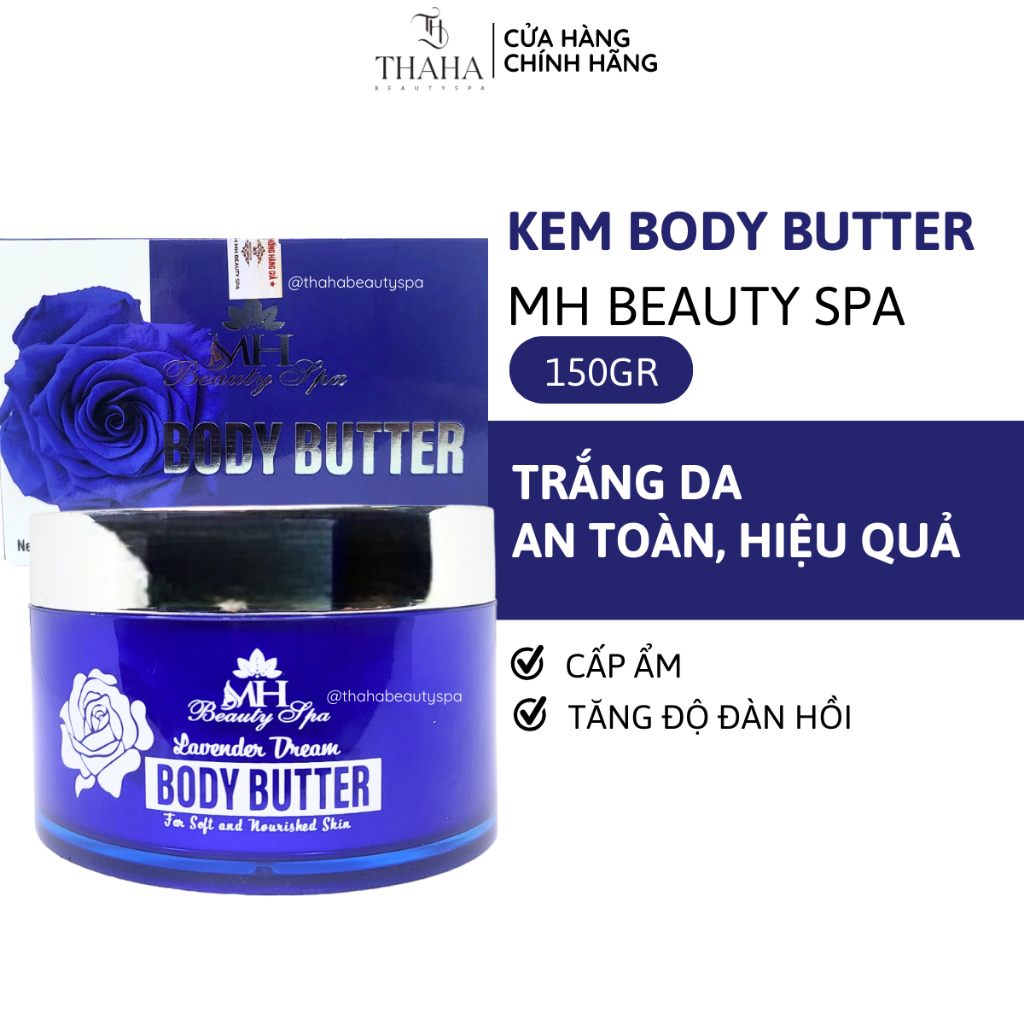 Kem body butter 150g mh beauty spa, dưỡng trắng da, dưỡng ẩm, tăng độ đàn hồi