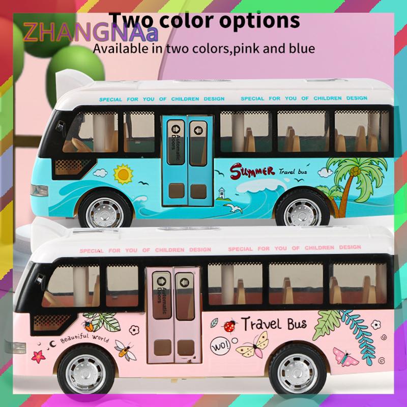 ZHANGNAa Xe buýt trường học âm thanh ánh sáng tour du lịch xe buýt mô hình cậu bé Đồ chơi diecasts Đồ chơi xe trẻ em Quà Tặng mô hình xe buýt mô phỏng