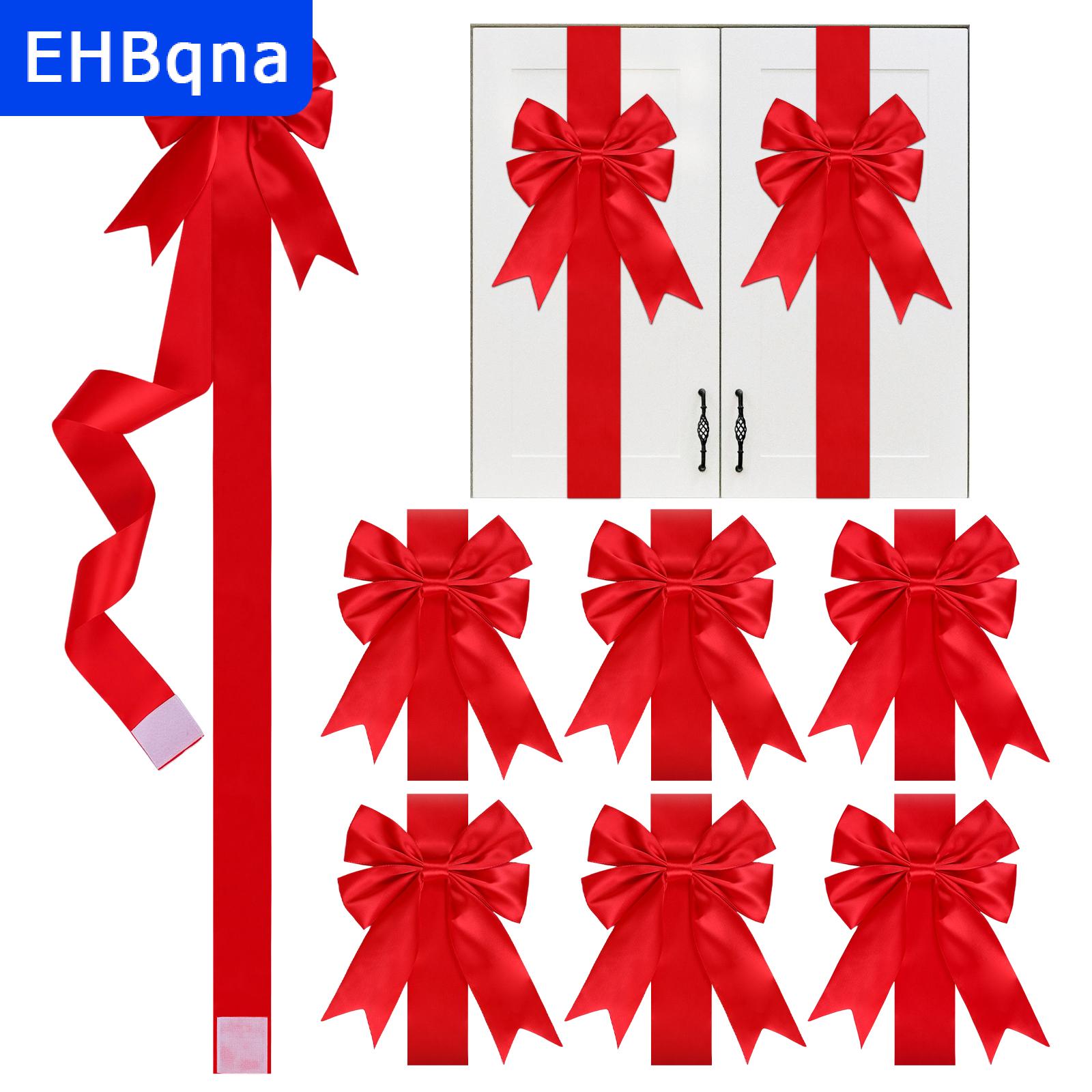 [COD] EHBqna SPORTS ริบบิ้นติดตู้คริสต์มาสสีแดง6ชิ้นโบว์ใหญ่สำหรับประตูห้องครัวตู้เก็บของใช้ในงานปาร์ตี้วันคริสต์มาส ราคา 253 บาท*ส่งฟรี