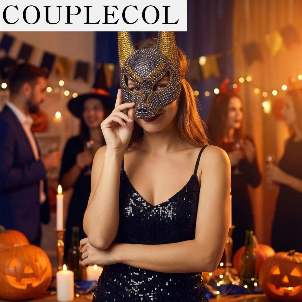COUPLECOL การออกแบบหรูหรา ประดับเพชร เซอร์คอนแวววาว อุปกรณ์แต่งกาย คริสตัลหมาป่า แฟชั่น ของตกแต่ง ฮาโลวีน วันฮาโลวีน ราคา 476 บาท*ส่งฟรี