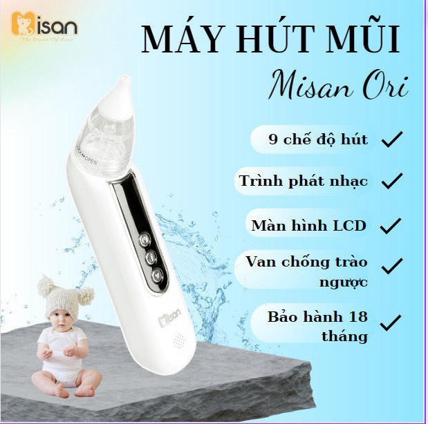 Máy hút mũi điện tữ Misan Ori có nhạc 4 đầu 9 cấp độ hút cao cấp cho bé Bebi123shop