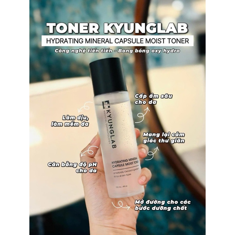 Toner nước thần Kyunglab hydrating mineral capsule moist toner chai 150ml hạn 2027