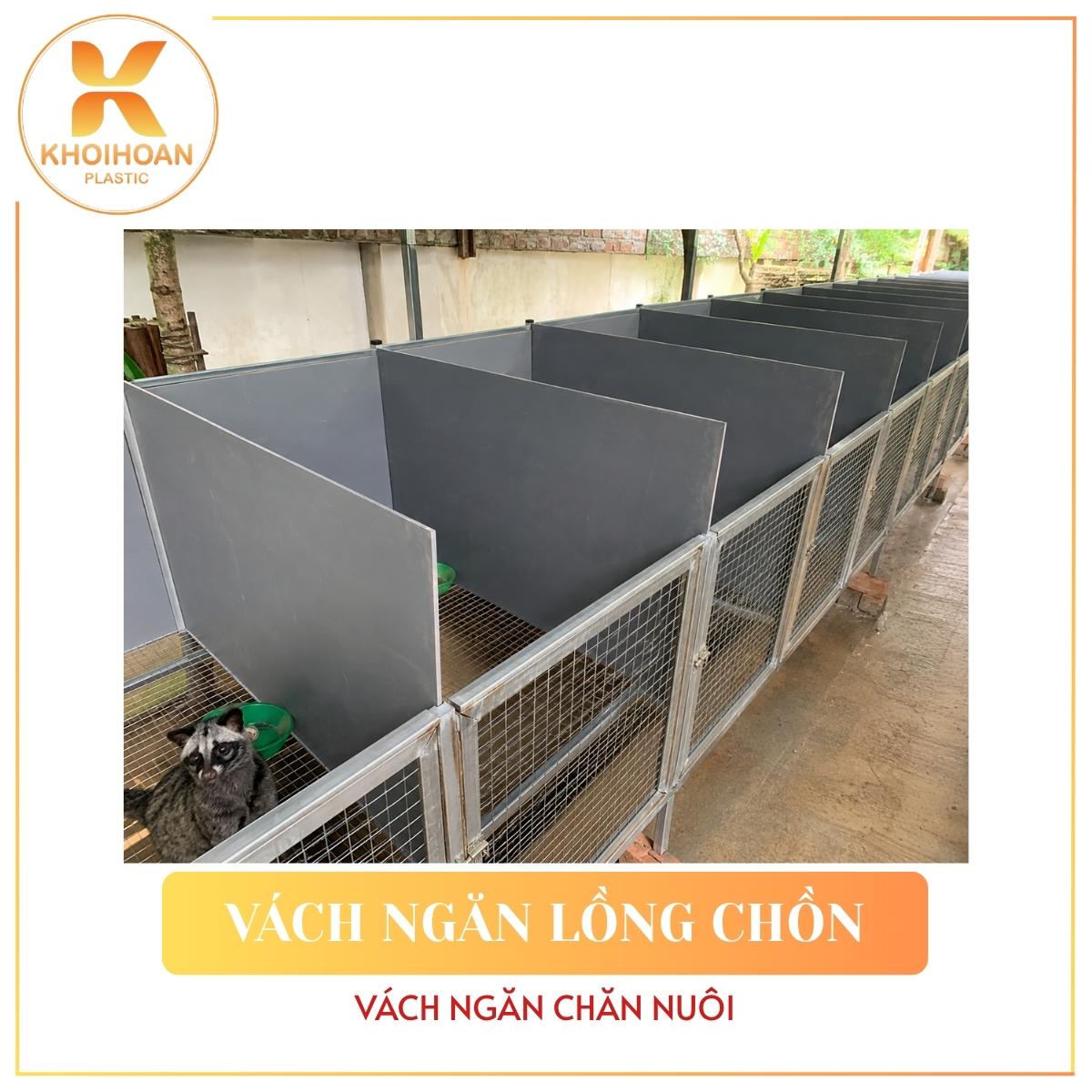 Vách Ngăn Lồng Chồn, Vách Ngăn Chăn Nuôi uPVC 63x60, 63x80, 63x100 Theo Yêu Cầu NPP Khởi Hoàn