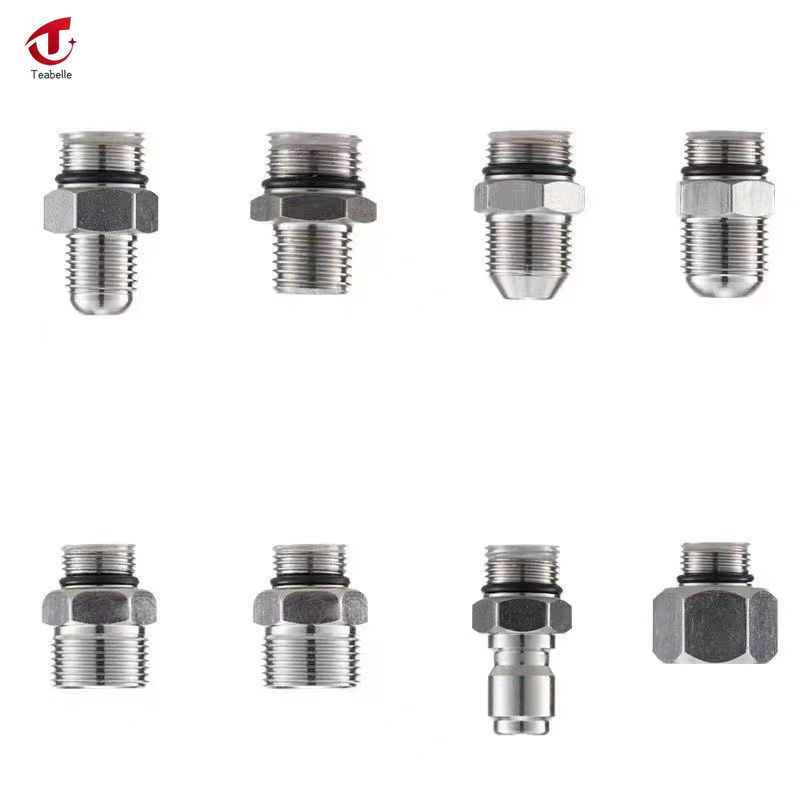 Teabelle rửa xe Súng nước đuôi Ổ cắm ống Bên ngoài dây 3/8 đường kính biến áp thép không gỉ Máy Làm Sạch Sàn cao áp chuyển đổi bộ đấu nối nhanh rửa xe máy