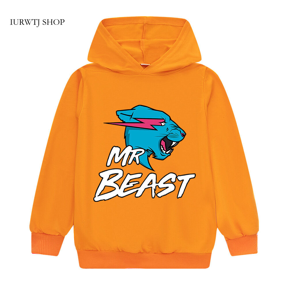 Hot Bán Phim Hoạt Mô Hình In MR BEAST Trung Bình Hoodie Bé Trai Áo Khoác B351 IURWTJ Shop-Vn