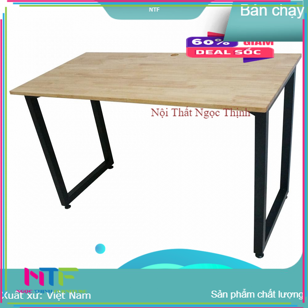 Bàn làm việc chữ U kết cấu chắc chắn dùng làm bàn học sinh, bàn làm việc, bàn máy tính, bàn chơi games mặt bàn ván tự nhiên(KT120x60x75)...kết cấu chắc chắn, dể dàng lắp ghép sản xuất trực tiếp bởi NGOTICO