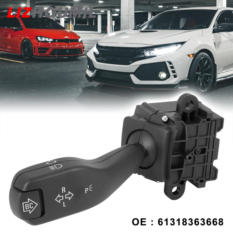 LIZHOUMIL Steering Column Switch Headlight Turn Signal Control Switch 6131-8363-668 Compatible For 5 Series E39