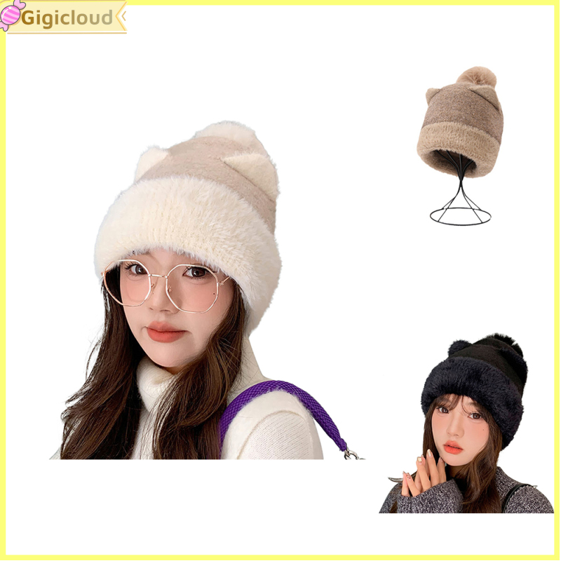 Gigicloud Women Men Winter Cap Winter Furry And Thickened Woolen Hat For Women Versatile Large Head Circumference Fleece ราคา 210 บาท*ส่งฟรี