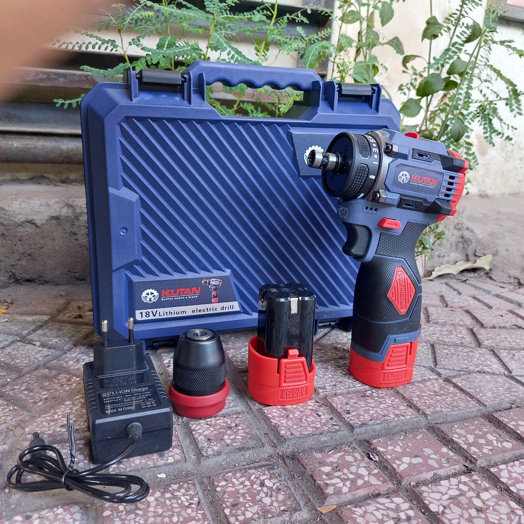 Máy Khoan Pin Kutan AK188B đầu 2 trong 1, 16.8V Nhỏ Gọn Động Cơ Không Chổi Than- BẢO HÀNH 6 THÁNG
